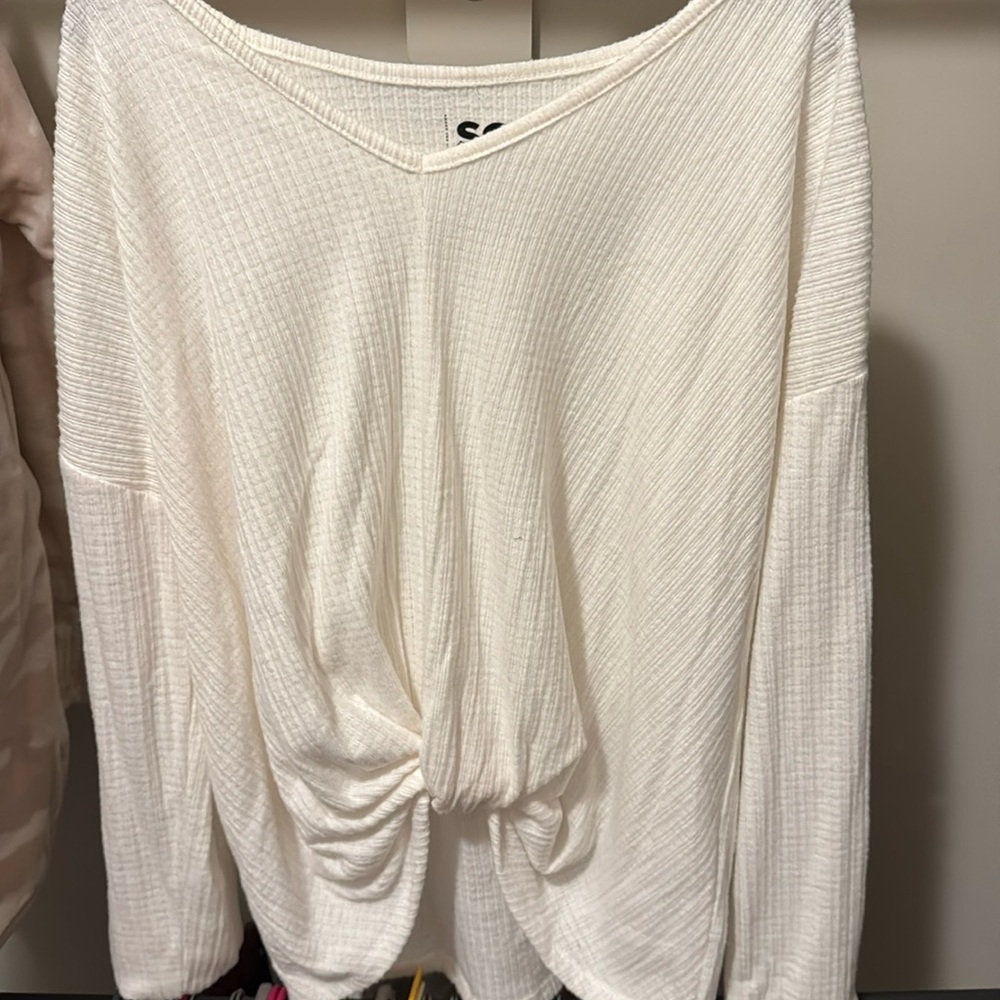SO good for life white long sleeve top